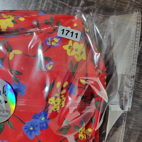 Leslie Fay Womens Button Up Blouse‎ M Red Floral Print Vintage 90s Cottagecore - Picture 10 of 10